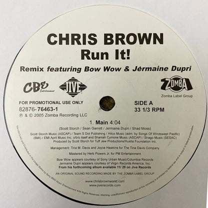 Chris Brown (4) Feat. Bow Wow & Jermaine Dupri : Run It! (Remix) (12", Promo)