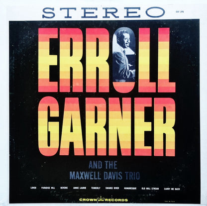 Erroll Garner And Maxwell Davis Trio : Erroll Garner And The Maxwell Davis Trio (LP)