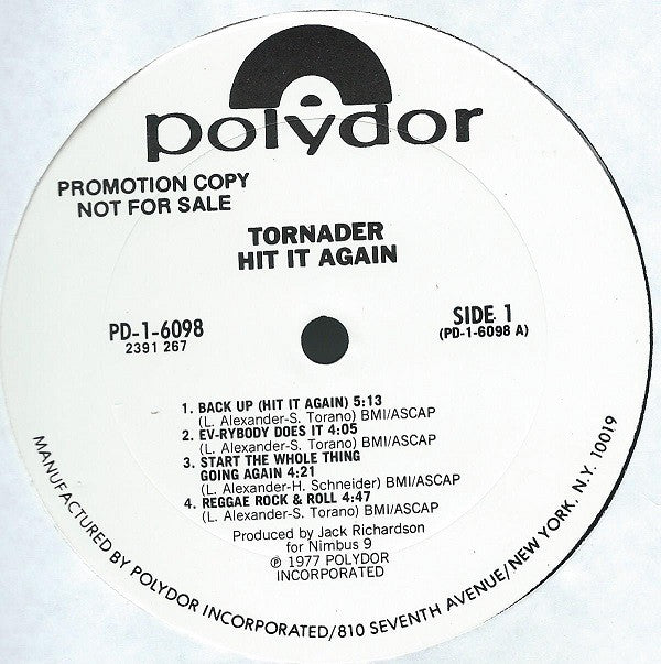 Tornader : Hit It Again (LP, Album, Promo, Pit)