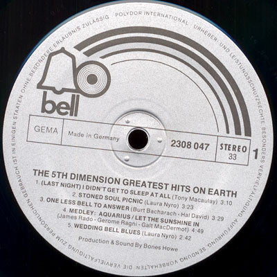 The Fifth Dimension : Greatest Hits On Earth (LP, Comp)