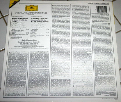 Wolfgang Amadeus Mozart  -  Rudolf Serkin, The London Symphony Orchestra & Claudio Abbado : Klavierkonzerte = Piano Concertos Nos. 27 & 8 (LP)