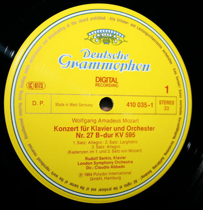 Wolfgang Amadeus Mozart  -  Rudolf Serkin, The London Symphony Orchestra & Claudio Abbado : Klavierkonzerte = Piano Concertos Nos. 27 & 8 (LP)