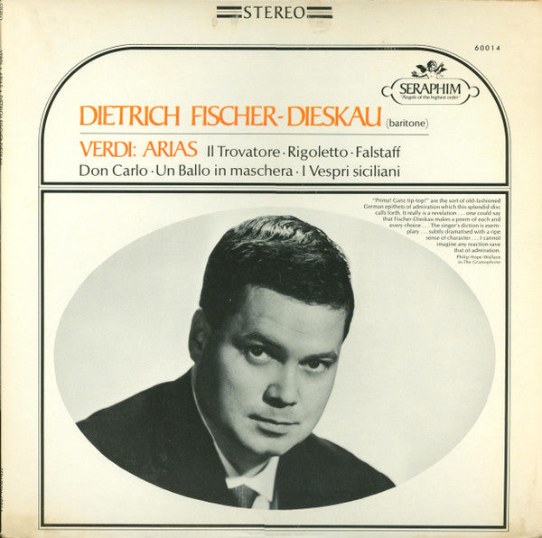 Giuseppe Verdi : Dietrich Fischer-Dieskau : Arias (LP)