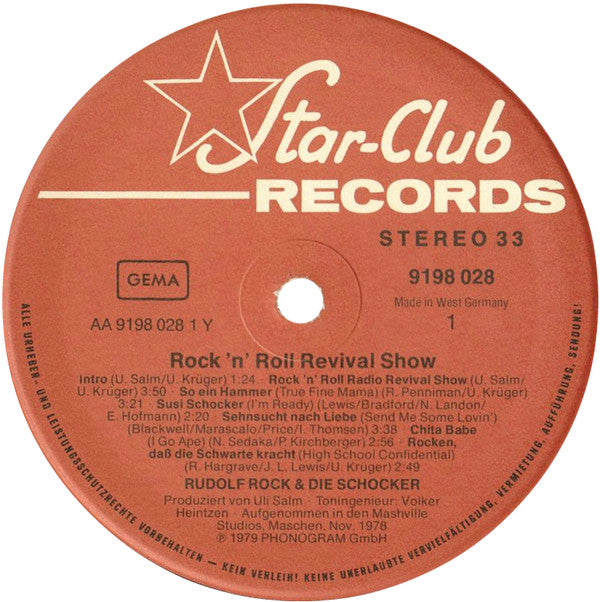 Rudolf Rock & Die Schocker : Rock 'N' Roll Revival Show (LP, Album)