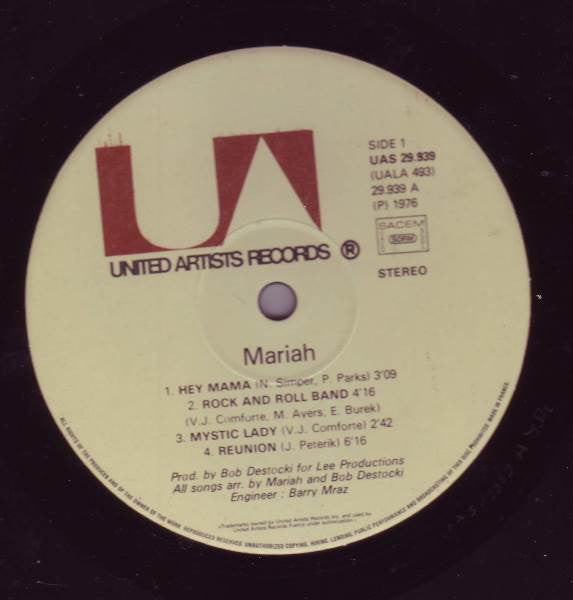 Mariah (5) : Mariah (LP, Album)