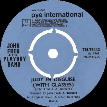 John Fred & His Playboy Band : Judy In Disguise (With Glasses) (7", Single, 4-L)