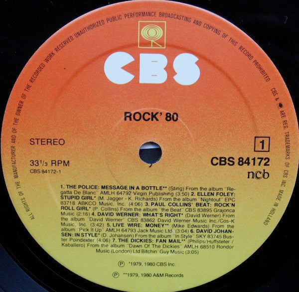 Various : Rock 80 (LP, Comp)