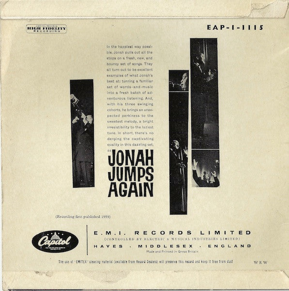 The Jonah Jones Quartet : Jonah Jumps Again (7", EP)