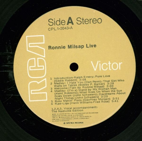 Ronnie Milsap : Live (LP)