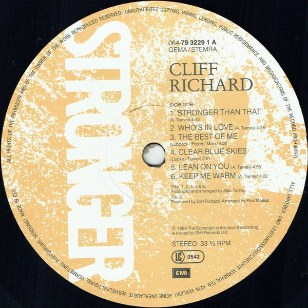 Cliff Richard : Stronger (LP, Album)