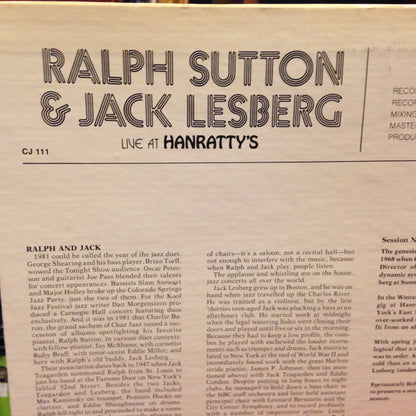 Ralph Sutton (2) & Jack Lesberg : Live At Hanratty's (LP, Album)