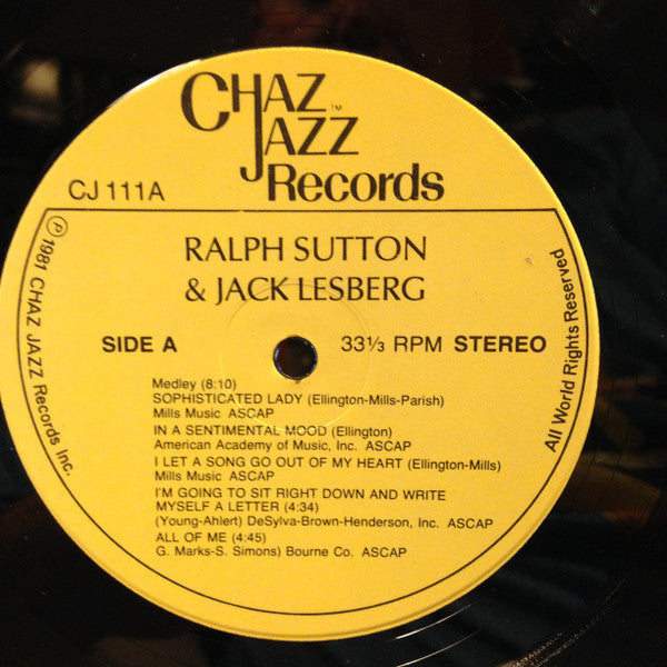 Ralph Sutton (2) & Jack Lesberg : Live At Hanratty's (LP, Album)