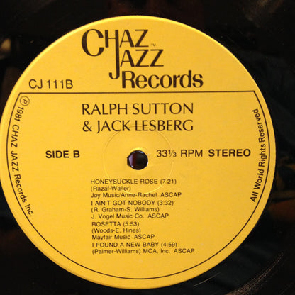 Ralph Sutton (2) & Jack Lesberg : Live At Hanratty's (LP, Album)