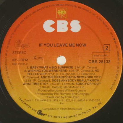 Chicago (2) : If You Leave Me Now (LP, Comp, RE)