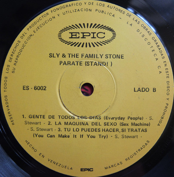 Sly & The Family Stone : Stand! (LP, Album, Gat)