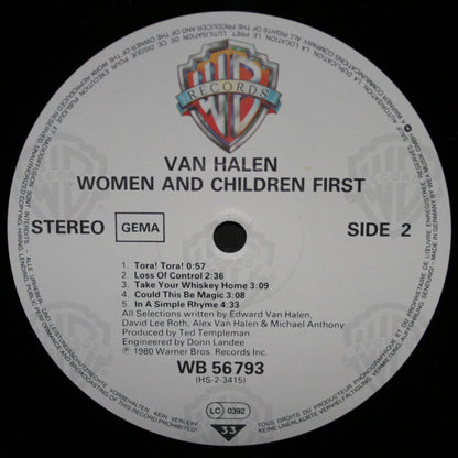 Van Halen : Women And Children First (LP, Album, RE)