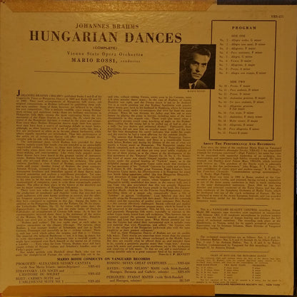 Johannes Brahms, Mario Rossi (2), Orchester Der Wiener Staatsoper : Hungarian Dances Complete (LP)