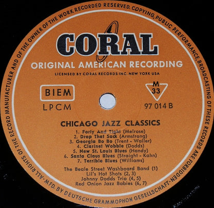 Various : Chicago Jazz Classics (LP, Comp, Mono)