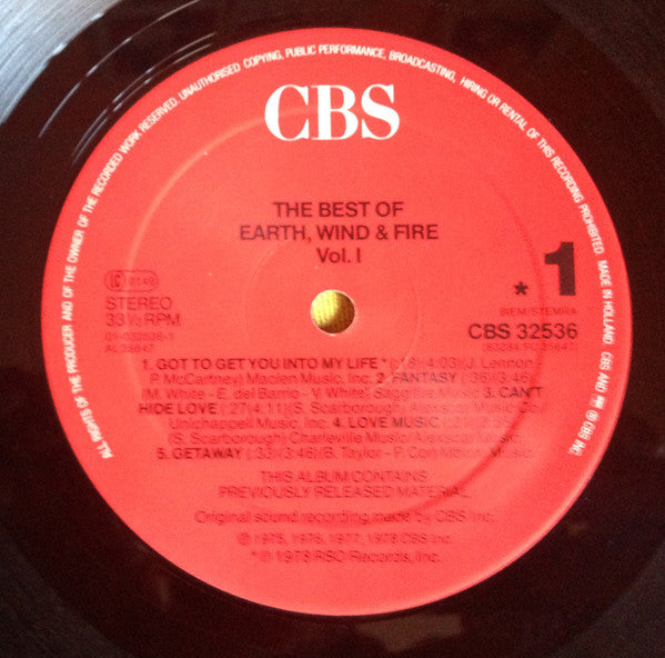 Earth, Wind & Fire : The Best Of Earth Wind & Fire Vol. I (LP, Comp, RE, Gat)