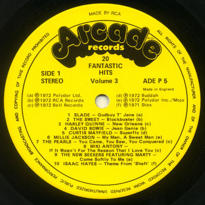 Various : 20 Fantastic Hits By The Original Artists (Volume Three) (LP, Comp, Yel)