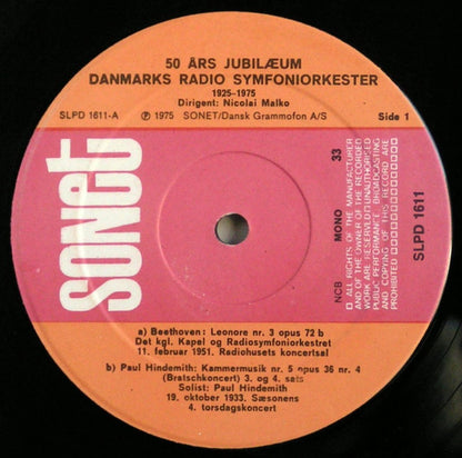 Danmarks Radios Symfoniorkester : 50 Års Jubilæum 1925-1975 (2xLP, Album, Mono)