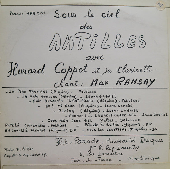 Hurard Coppet, Max Ransay : Sous Le Ciel Des Antilles (LP, Album)