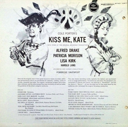 Alfred Drake, Patricia Morison, Lisa Kirk, Harold Lang : Kiss Me, Kate (LP, Album, Gat)