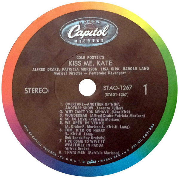 Alfred Drake, Patricia Morison, Lisa Kirk, Harold Lang : Kiss Me, Kate (LP, Album, Gat)