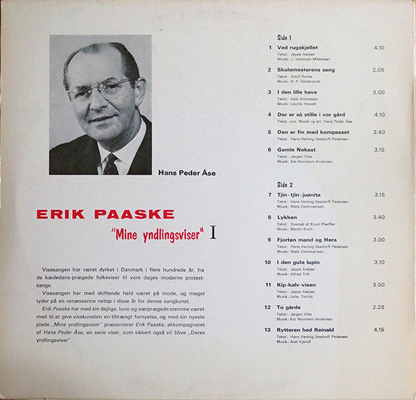 Erik Paaske : Mine Yndlingsviser I (LP)