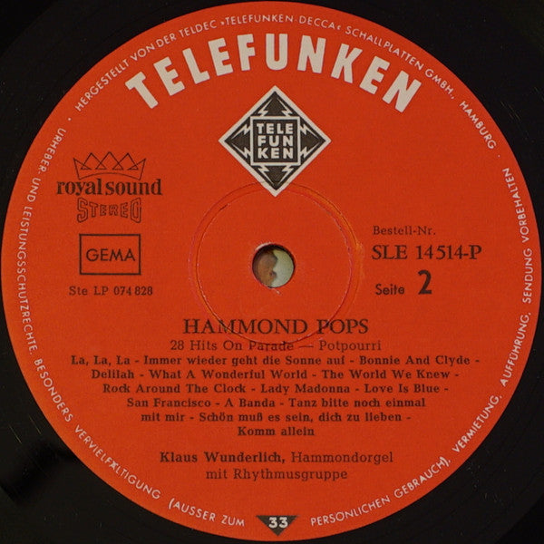 Klaus Wunderlich : Hammond Pops 2 (LP)