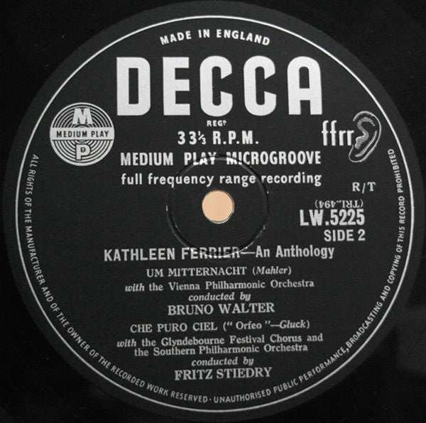 Kathleen Ferrier : An Anthology (10", Comp, Mono)