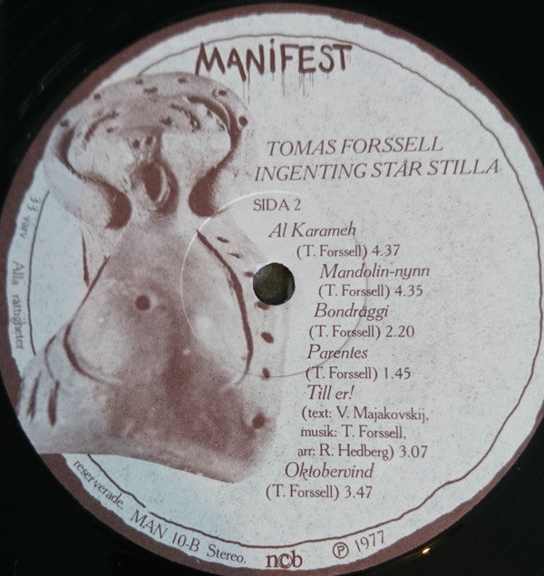 Tomas Forssell : Ingenting Står Stilla (LP, Album)