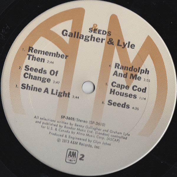 Gallagher & Lyle : Seeds (LP, Album)