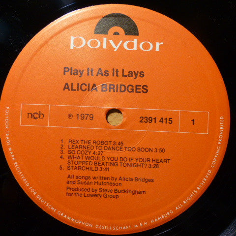 Alicia Bridges : Play It As It Lays (LP, Album)