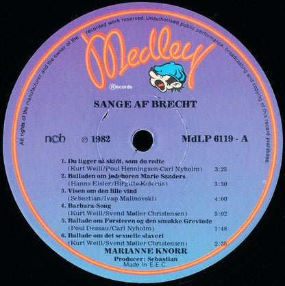 Marianne Knorr : Sange Af Brecht (LP, Album)