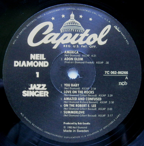 Neil Diamond : The Jazz Singer (Original Songs From The Motion Picture) (LP, Album, Gat)