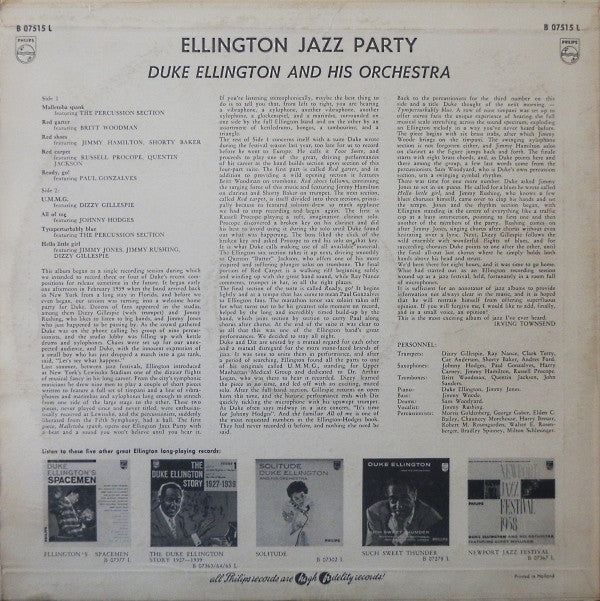 Duke Ellington And His Orchestra : Ellington Jazz Party (LP, Mono)