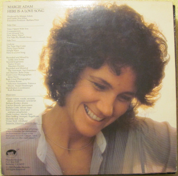 Margie Adam : Here Is A Love Song (LP)