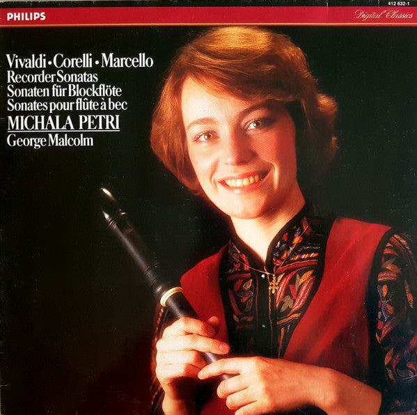 Antonio Vivaldi • Arcangelo Corelli • Benedetto Marcello - Michala Petri, George Malcolm : Recorder Sonatas = Sonaten Für Blockflöte = Sonates Pour Flûtes À Bec (LP, Album)