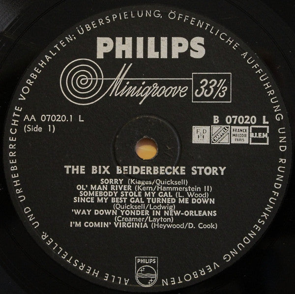 Bix Beiderbecke : The Bix Beiderbecke Story (LP, Comp, Mono)