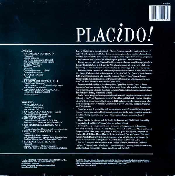 Placido Domingo : Placido! (LP, Album, RE)