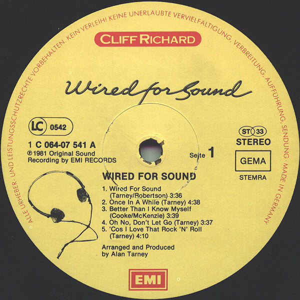 Cliff Richard : Wired For Sound (LP, Album)