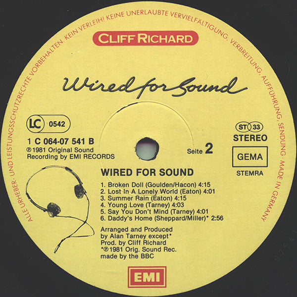 Cliff Richard : Wired For Sound (LP, Album)