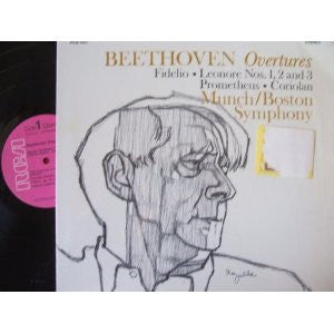 Ludwig van Beethoven - Charles Munch, Boston Symphony Orchestra : Overtures (LP, Album)