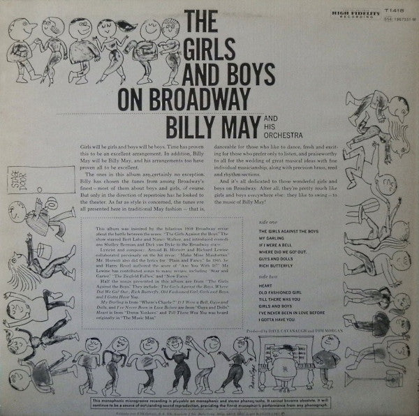 Billy May : The Girls And Boys On Broadway (LP, Album, RE)