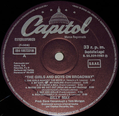 Billy May : The Girls And Boys On Broadway (LP, Album, RE)