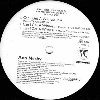 Ann Nesby : Can I Get A Witness (12", Promo)