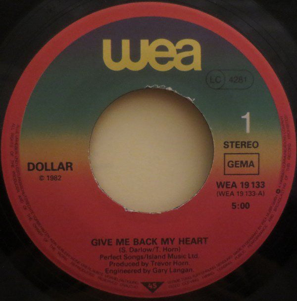 Dollar : Give Me Back My Heart (7", Single)