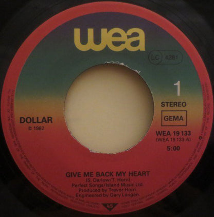 Dollar : Give Me Back My Heart (7", Single)