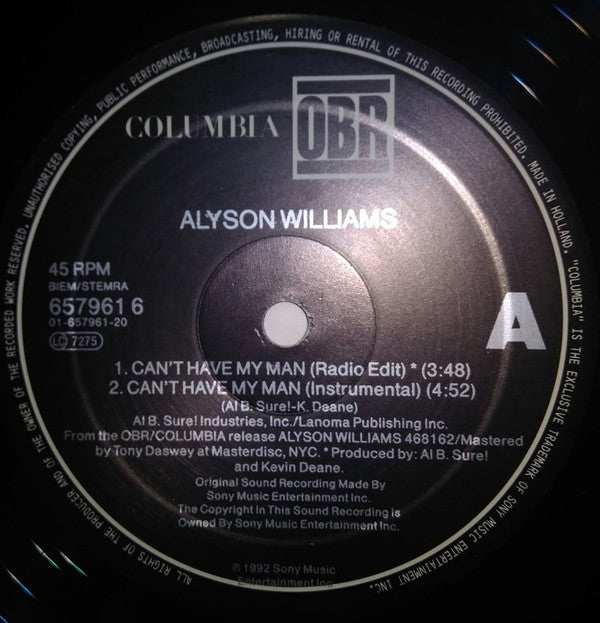 Alyson Williams : Can't Have My Man (12")